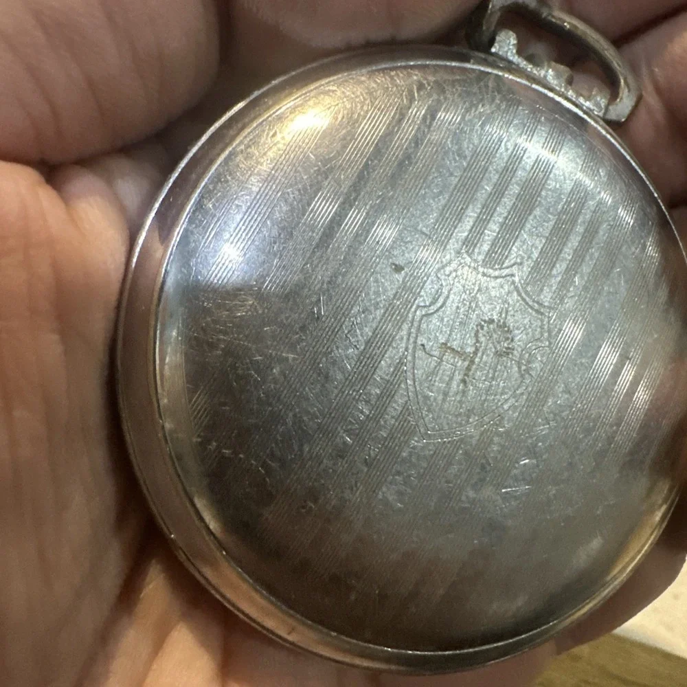 Vintage Illinois Watch Back Case Co Spartan Base Metal Pocket Watch Empty Parts